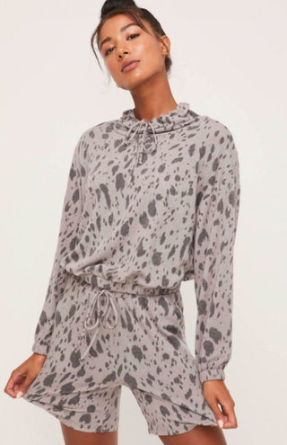 Just Chill Grey Leopard Print Set - Front View