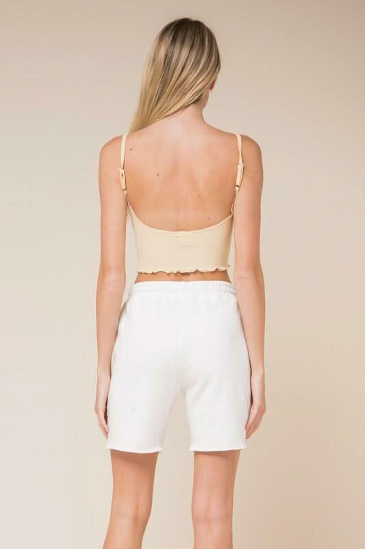 Don't Do It Vanilla Notch Cami Crop Top -  BohoPink