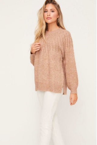 Sunday In Paris Heathered Camel Sweater - Side View