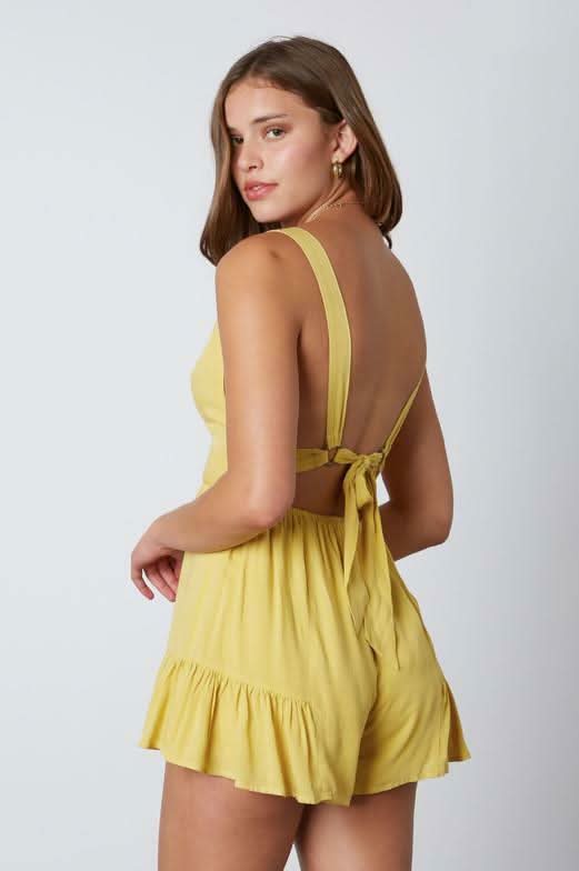 Yellow Tie-Back Romper