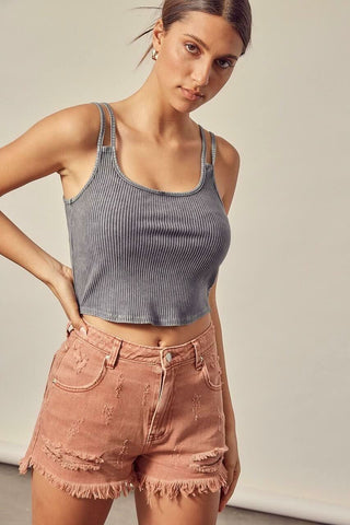 Grey Strap Tank Top 