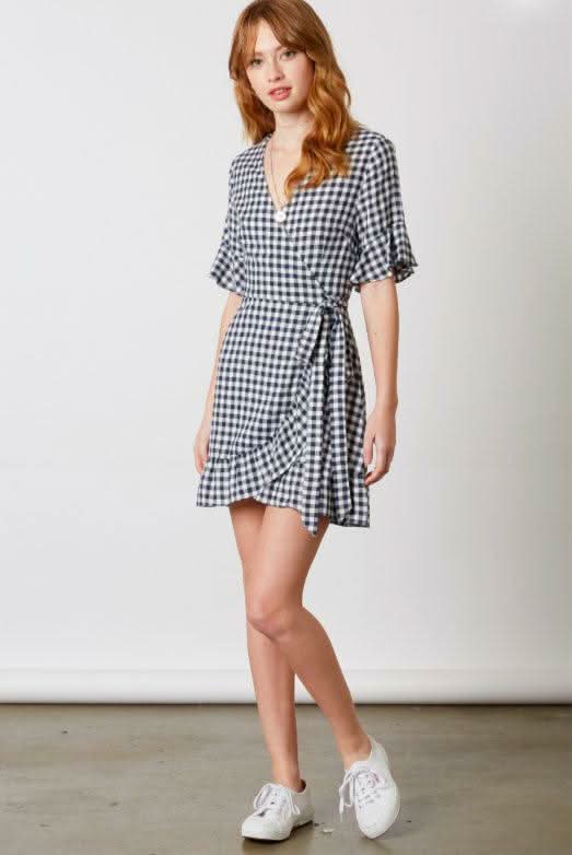 Navy and White Gingham Mini Dresses