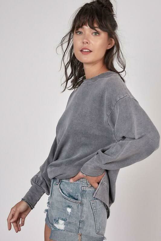 Before You Go Grey Pullover Sweatshirt -  BohoPink