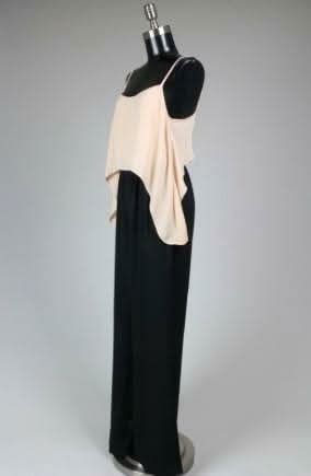 Broadway Bound Black and Ivory Two Toned Jumpsuit - Side View 