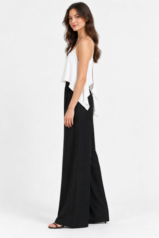 Broadway Bound Black and Ivory Two Toned Jumpsuit - Side View 