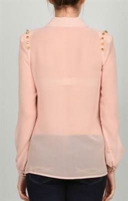 Ark & Co Future Ambition Blush Spiked Trim Blouse - Back View
