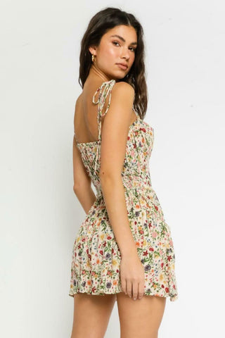 Riley Poppy Fields Floral Print Mini Dress -Back View