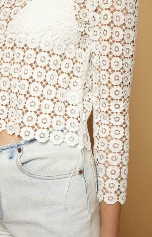 white crochet top