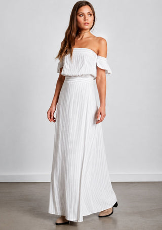 Malibu White Stripe Maxi Dress