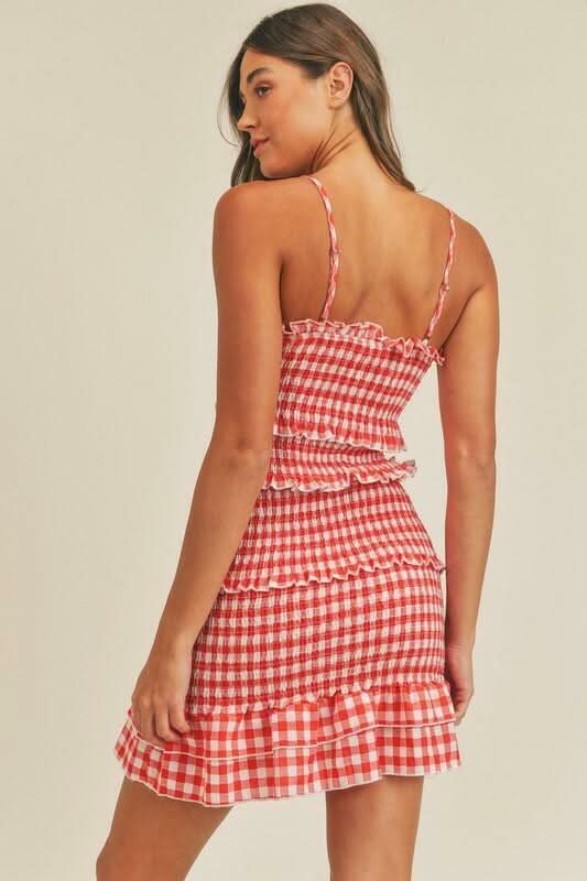 Red Gingham Mini Dress