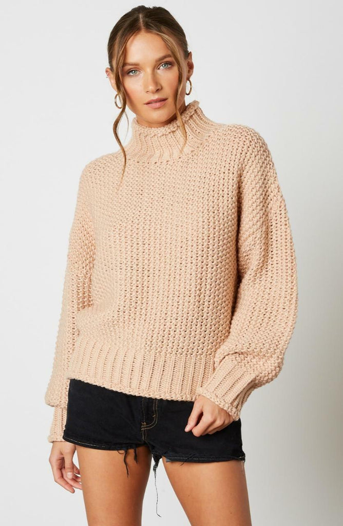 Funnel Neck Knit Sweater