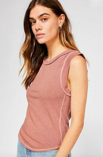 Free People We The Free Go To Dusty Pink Tank Top -  BohoPink