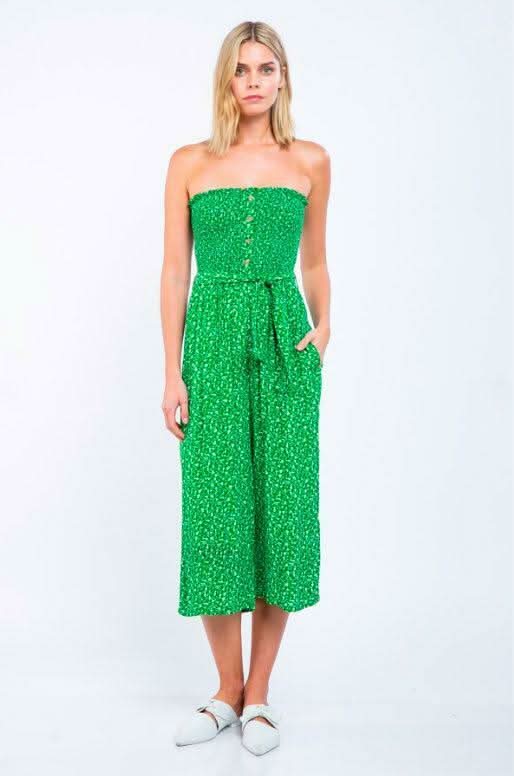 Strapless Floral Cropped Jumpsuit