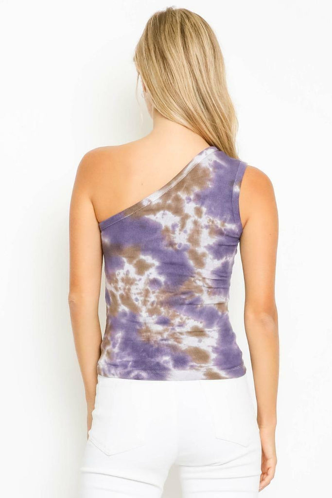 Catch Me Out Purple Tie-Dye One-Shoulder Top -  BohoPink
