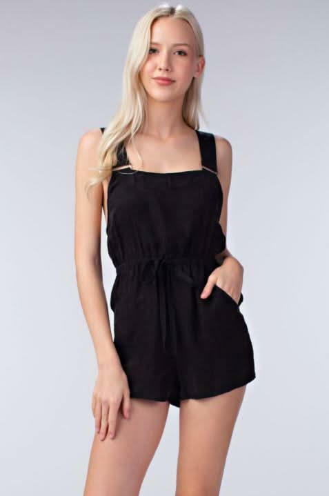 Black Overall Romper