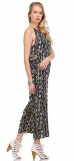 Fortuitous Black and White Aztec Print Jumpsuit -  BohoPink