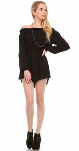 Black Off-The-Shoulder Romper