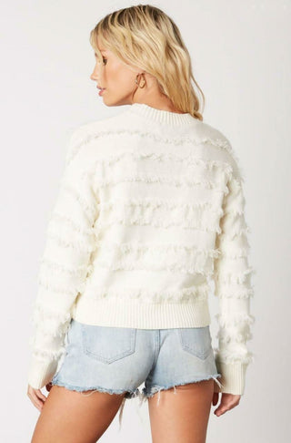 Hailey Ivory Fringe Sweater back