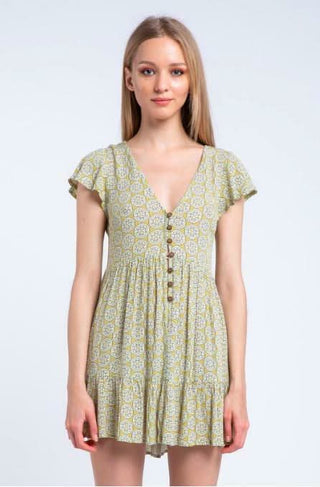 Boho Print Mini Dress