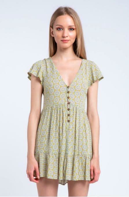 Boho Print Mini Dress