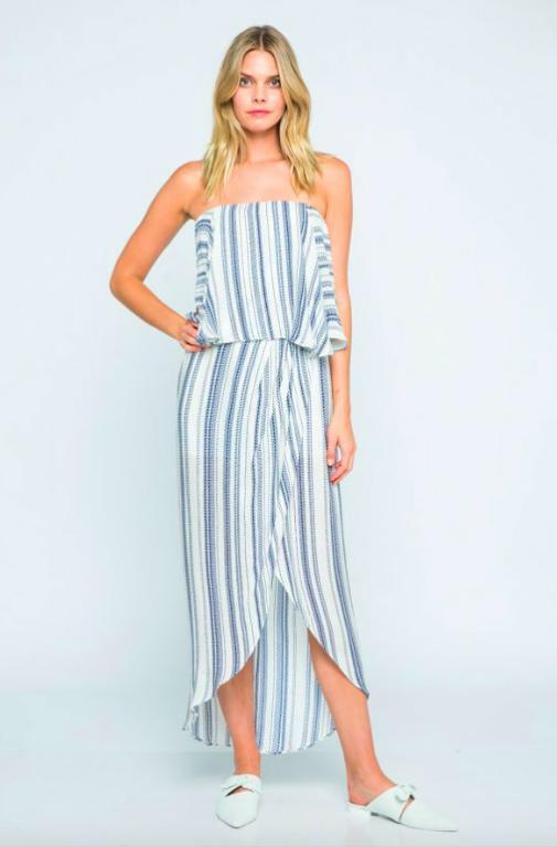 Strapless Maxi Dress - Striped