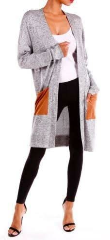 Suede Patch Pocket Cardigan