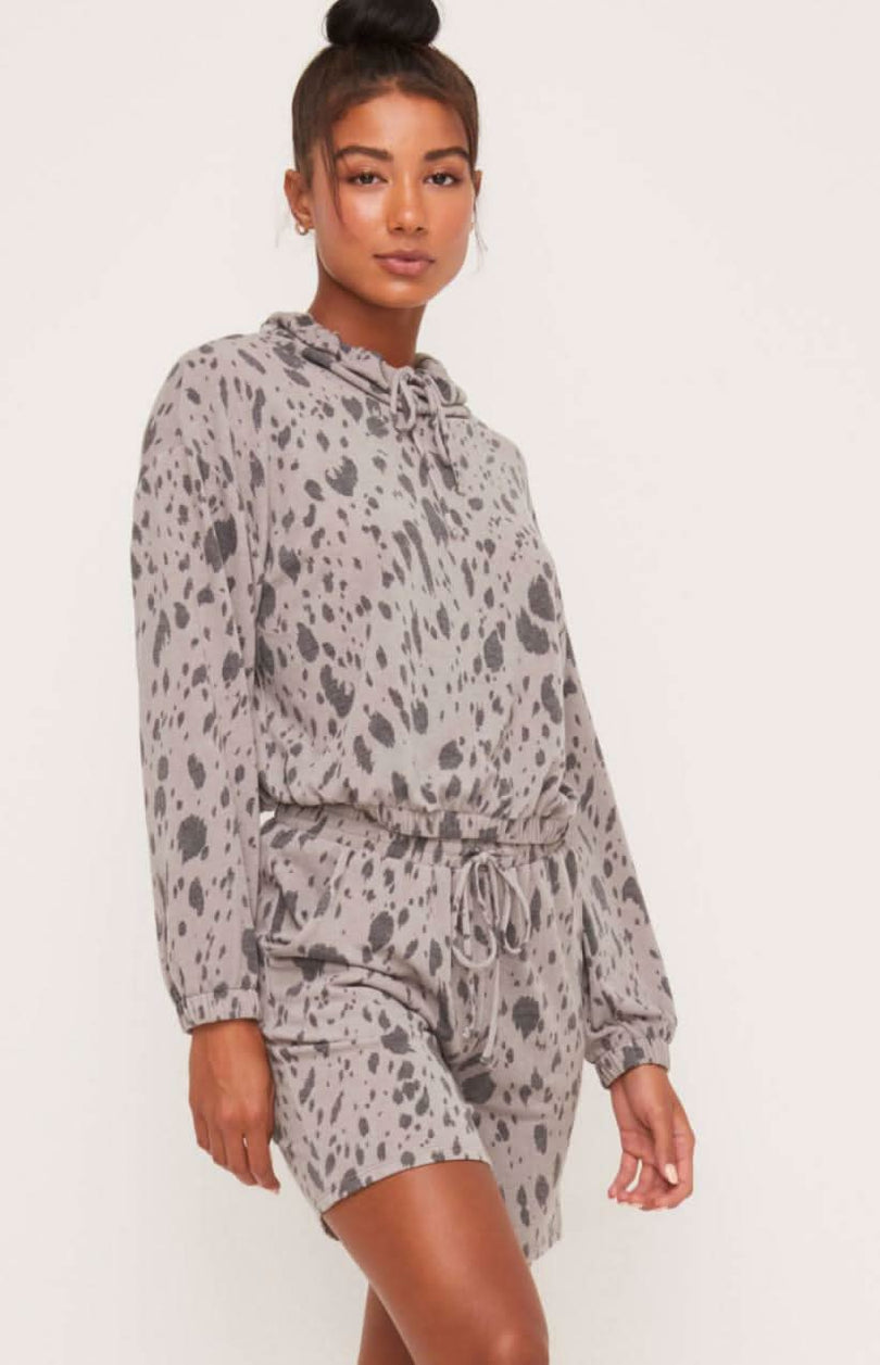 Just Chill Grey Leopard Print Set -  BohoPink