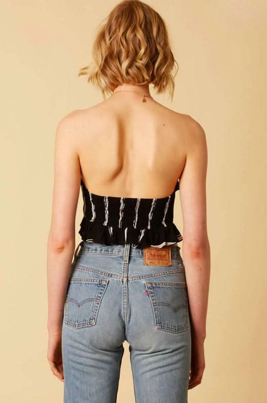 Carlita Black Stripe Crop Top -  BohoPink