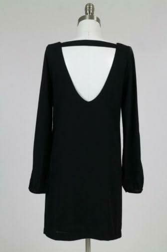 Black Long Sleeve Shift Dress