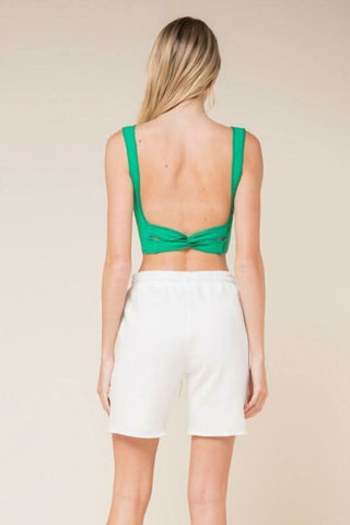 Sky To Moon On Your Mind Emerald Lake Sweetheart Crop Top - Back View