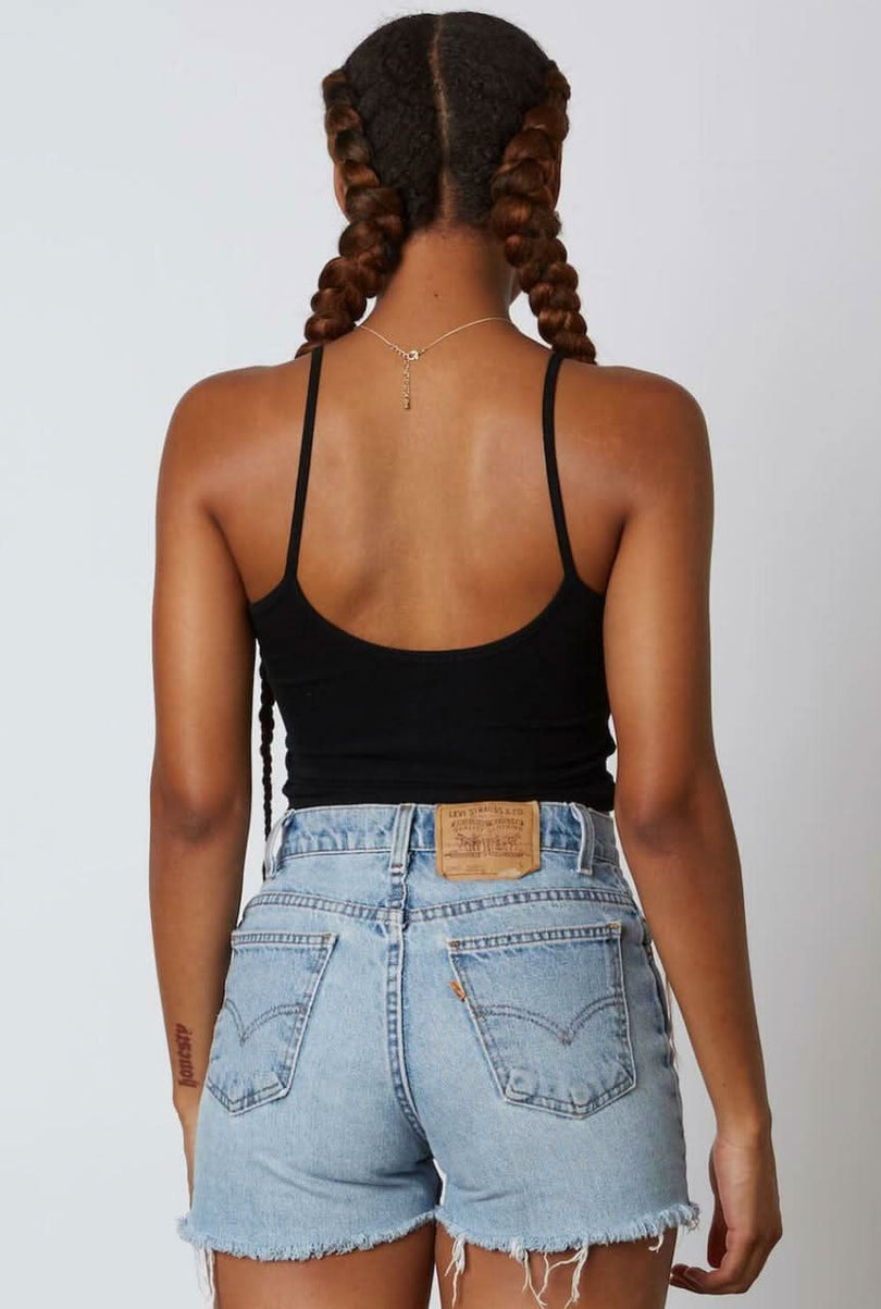 It's On Black Drawstring Cropped Tank Top -  BohoPink