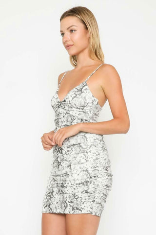 Snake Print Mini Dress