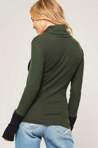 Olive and Black Top