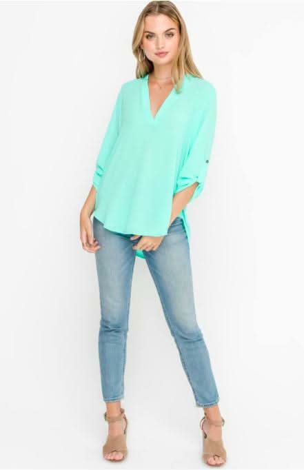 Mint Roll Tab Sleeve TuniTop 