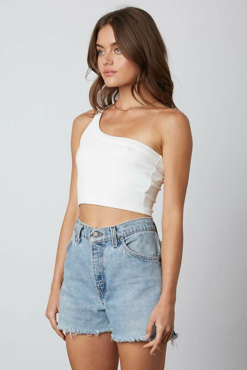 Desert Day White One-Shoulder Crop Top -  BohoPink