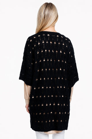 Soho Black Kimono Cardigan - Back View