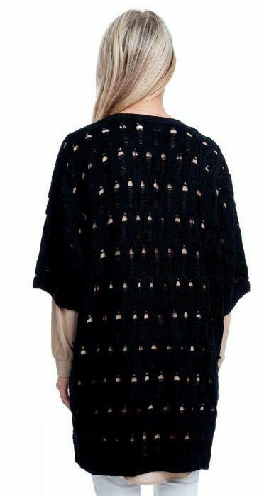 Black Kimono Cardigan Sweater