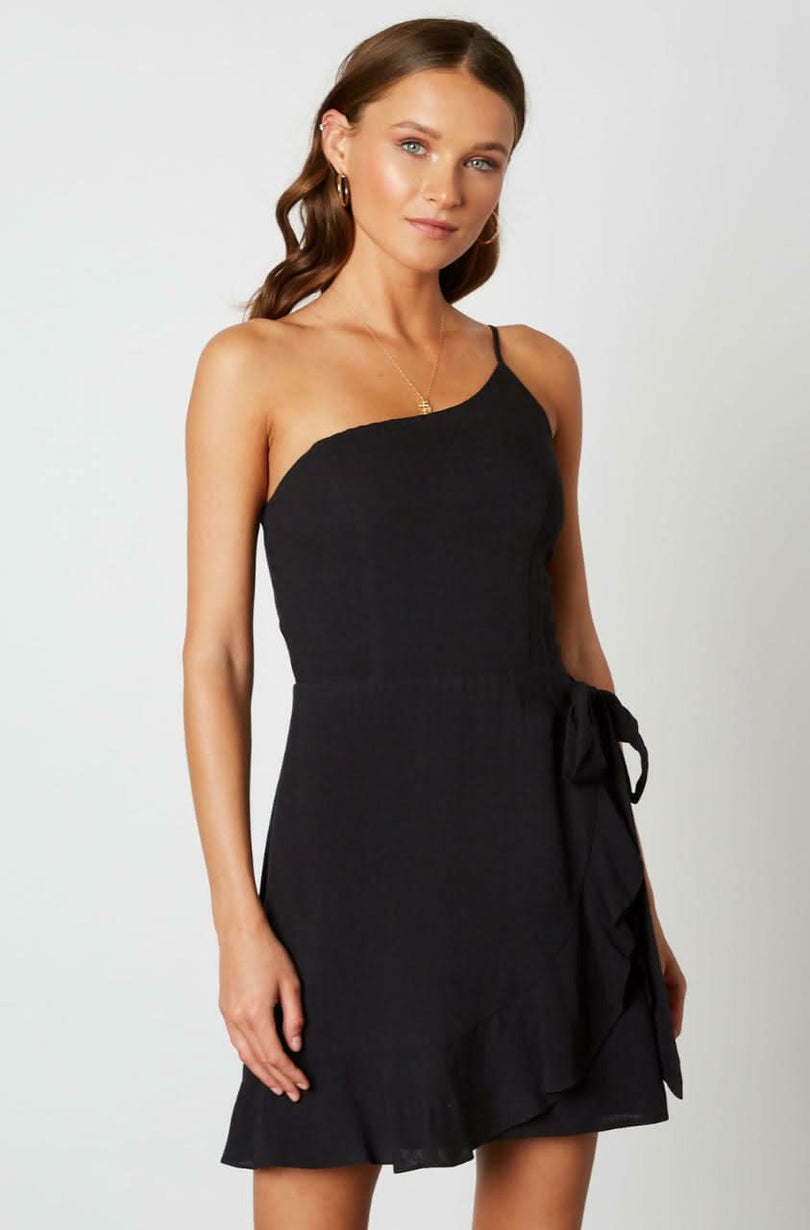Black One-Shoulder Mini Dress