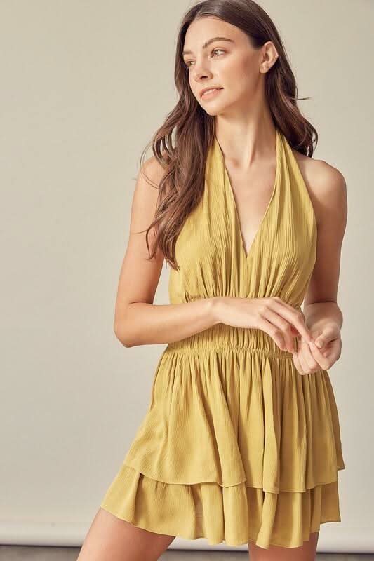 Yellow Halter Dresses