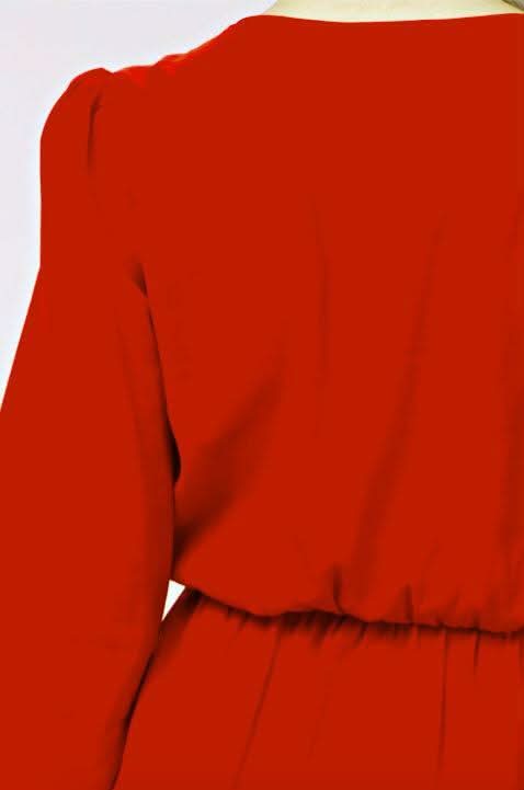 Hannah Cranberry Red Long Sleeve Wrap Dress -  BohoPink