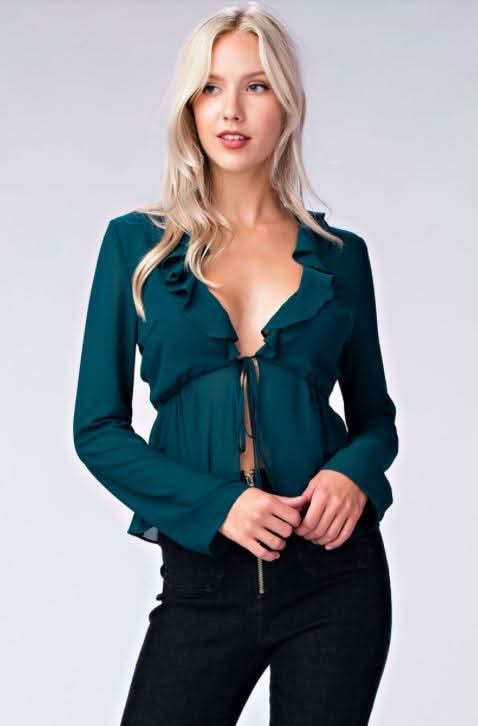 Green Ruffle Top 