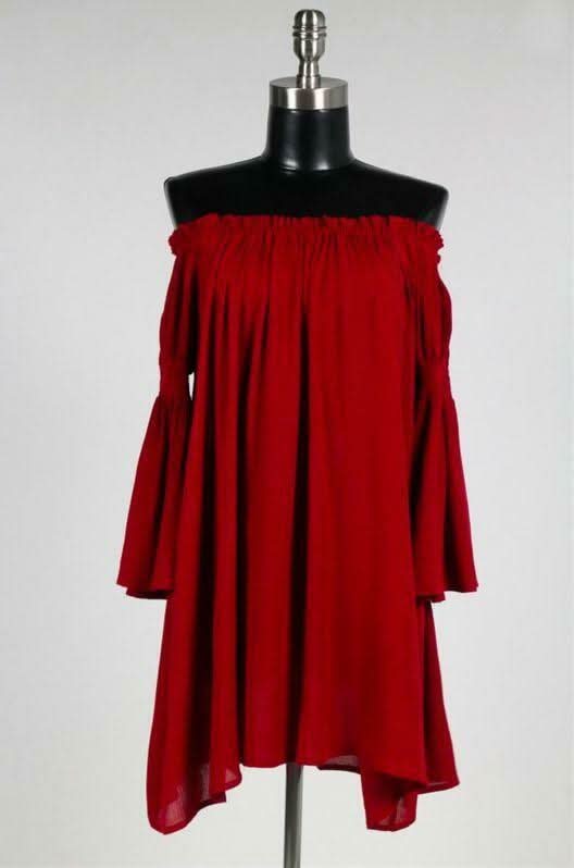 Happily Ever Off-The-Shoulder Shift Dress -  BohoPink