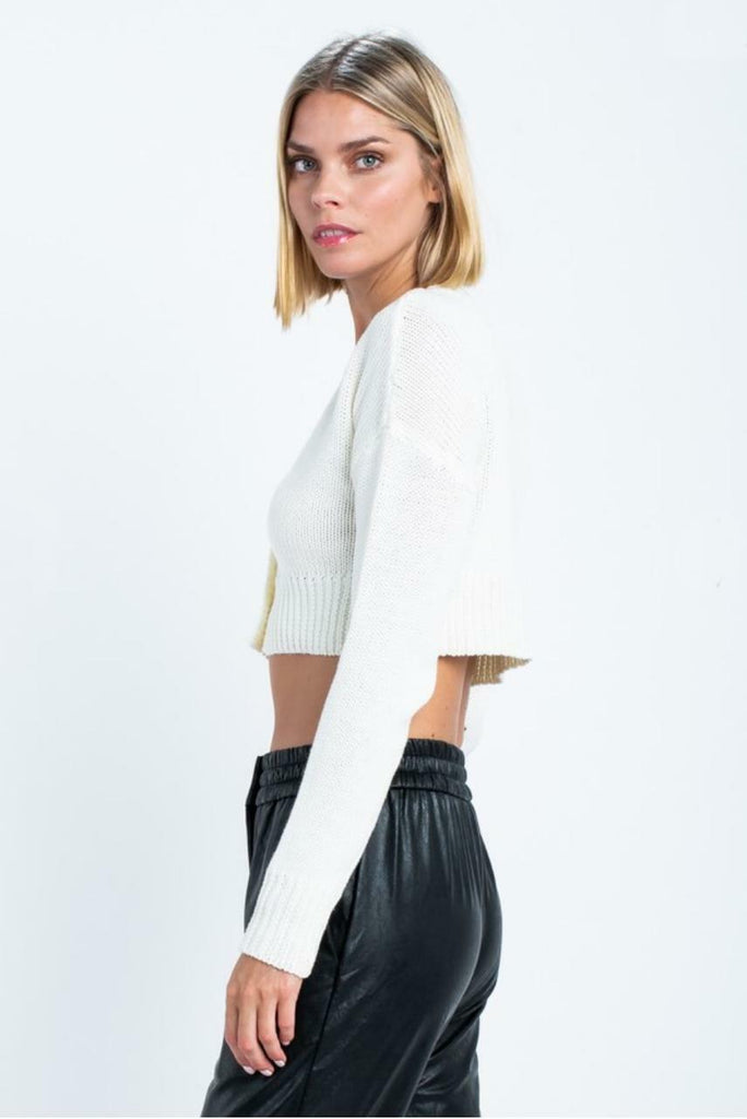 White Cropped Cardigans
