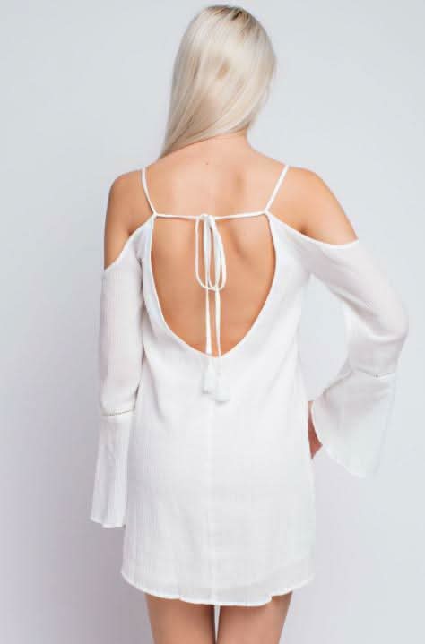 White Bell Sleeve summer Dress 