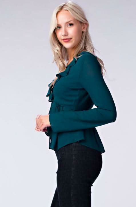 Long Sleeve Ruffle Tops
