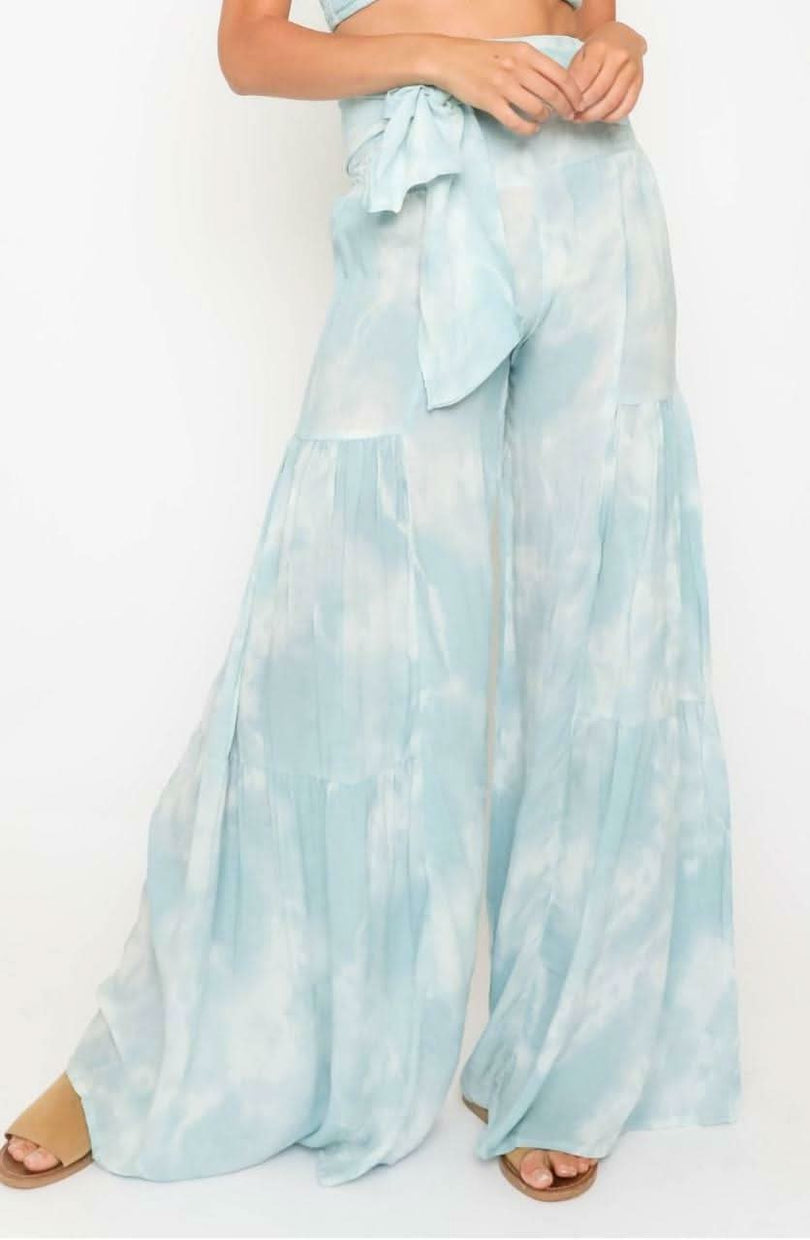 By the Shore Aqua Tie-Dye Print Two-Piece Jumpsuit -  BohoPink