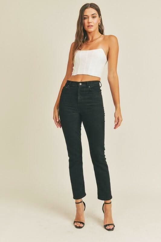 Charlie White Strapless Crop Top -  BohoPink
