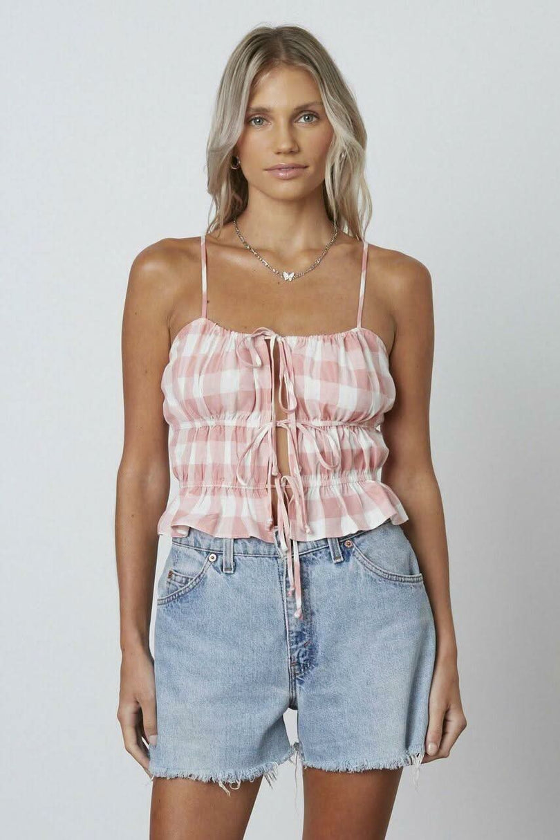 Pink Gingham Top