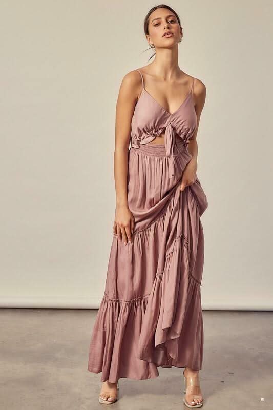 Mauve Tiered Maxi Dress