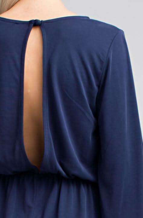 Be Bashful Vintage Blue Wrap Romper -  BohoPink